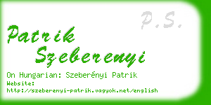 patrik szeberenyi business card