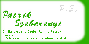 patrik szeberenyi business card